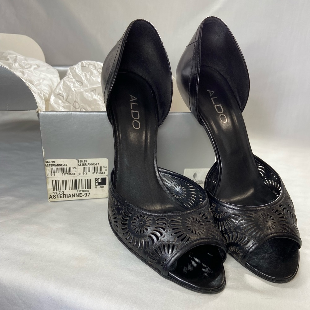 Aldo Asterianne women’s black open toe heels